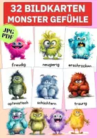 Vorschau - Bildkarten - Monster-Gefühlskarten – 32 Bildkarten zur Emotionsförderung in Kita, Vorschule & Unterricht - Deckblatt