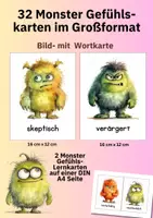 Vorschau - Bildkarten - Monster-Gefühlskarten – 32 Bildkarten zur Emotionsförderung in Kita, Vorschule & Unterricht - Seite 2