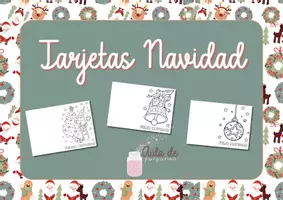 Vista previa - Manualidades / Dibujos para colorear - Tarjetas de Navidad para colorear - página 1