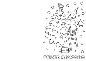 Vista previa - Manualidades / Dibujos para colorear - Tarjetas de Navidad para colorear - página 3