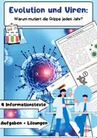 Vorschau - Arbeitsblätter - Evolution und Viren: Warum die Grippe jedes Jahr mutiert - Deckblatt