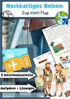 Vorschau - Arbeitsblätter - Nachhaltiges Reisen: Zug statt Flug - Umweltfreundliche Mobilität - Deckblatt