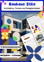 Vorschau - Arbeitsblätter - Bauhaus Stile: Architektur, Design, Funktionalität, Moderne - Deckblatt