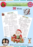Vista previa - Hojas de trabajo - CHRISTMAS VOCABULARY – Crossword (30 Words) - Portada