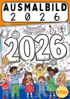 Vorschau - Mal- und Bastelvorlagen - 2026 Ausmalbild im Doodlestil - Neues Jahr - Silvester - Happy new year #silvesterknaller25 - Deckblatt