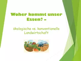 Vorschau - Präsentationen/Tafelbilder - Ökologische vs. konventionelle Landwirtschaft – Einführung für Klasse 5/6 (Präsentation und Arbeitsblatt) - Seite 1