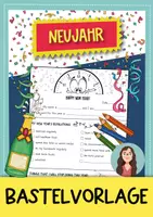 Vorschau - Arbeitsblätter - Neujahr 2026 – Neujahrsvorsätze Bastelvorlage - Deckblatt