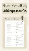 Vorschau - Arbeitsblätter - Lieblingssänger*in - Plakat-Gestaltung - Deckblatt