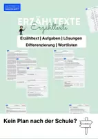 Vorschau - Arbeitsblätter - Kurzgeschichte Berufsorientierung – Kein Plan nach der Schule? - Deckblatt