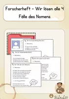 Vorschau - Arbeitsblätter - Arbeitsheft - die 4 Fälle des Nomens - Deckblatt