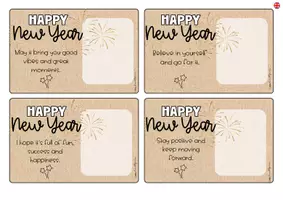 Vorschau - Mal- und Bastelvorlagen - New Year Greetings | Neujahrgrüße Englisch | 2026 | 2027 - Seite 1