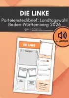 Vorschau - Arbeitsblätter - Die Linke Partei-Steckbrief Landtagswahl Baden-Württemberg (+ Audioaufnahme) - Deckblatt