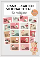 Vorschau - Bildkarten - 🎄 Dankeskarten Weihnachten – für KollegInnen & schulisches Miteinander - Deckblatt