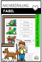 Vorschau - Unterrichtsreihen - Fabel „Der Hirtenjunge und der Wolf“ – Nacherzählung üben mit Leitwörtern, Moral - Deckblatt
