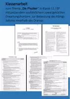 Vorschau - Klassenarbeiten - Klausur - Die Physiker (Salomo) - mit EWH - Deckblatt
