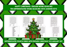 Aperçu - Feuilles d'exercices - ENGLISH CHRISTMAS WORD SEARCHES #2 - Page 1