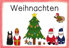 Vorschau - Arbeitsblätter - Weihnachten in anderen Ländern: Schneiden & kleben / kletten - Seite 1