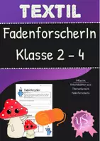 Vorschau - Arbeitsblätter - Textil: Faden Wolle Fadenforscher - Deckblatt