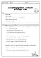 Vorschau - Arbeitsblätter - Sozialpädagogische(r) Assistent(in) / ErzieherIn Test - Seite 1