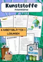 Vorschau - Arbeitsblätter - Kunststoffe Arbeitsblatt – Kunststoffarten, Eigenschaften, Umwelt, Recycling - Deckblatt