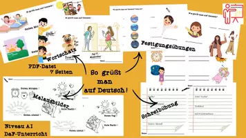 Vorschau - Arbeitsblätter - Begrüßen - So grüßt man auf Deutsch A1 - Deckblatt