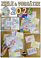 Vorschau - Arbeitsblätter - ZIELE & VORSÄTZE 2026 - Kreative Reflexionsbögen (Klasse 3-6) Neujahr - Seite 1