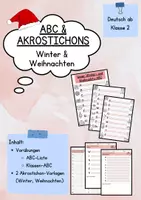 Vorschau - Arbeitsblätter - ABC & Akrostichon - Winter und Weihnachten - Deckblatt