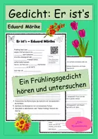 Vorschau - Stundenentwürfe - Er ist's - Eduard Mörike - Frühlingsgedicht - Deckblatt