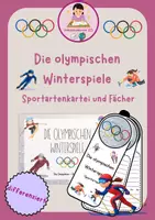 Vorschau - Arbeitsblätter - Die olympischen Winterspiele - Wintersportarten/Disziplinen (Kartei und Fächer) - Deckblatt
