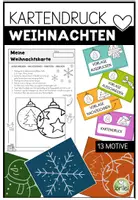 Vorschau - Arbeitsblätter - Weihnachtskarten drucken mit Kindern | Kunstunterricht Grundschule | Styropordruck & Vorlagen Klasse 1–4 - Deckblatt