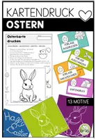 Vorschau - Arbeitsblätter - Osterkarten drucken mit Kindern | Kunstunterricht Grundschule | Styropordruck & Vorlagen Klasse 1–4 - Deckblatt