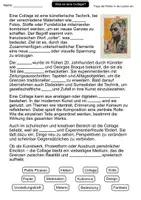 Vorschau - Arbeitsblätter - Collage – Lückentext | Kunst | Technik, Materialien & Gestaltung - Seite 1