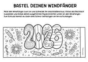 Vorschau - Arbeitsblätter - Neujahrs Windfänger basteln - Wünsche & Ziele im neuen Jahr 2026 - Seite 1