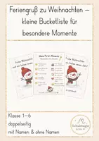 Vorschau - Arbeitsblätter - Feriengruß zu Weihnachten / Silvester – kleine Bucketliste - Deckblatt