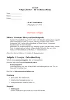 Vorschau - Klassenarbeiten - Klassenarbeit: Die drei dunklen Könige (Borchert) mit Musterlösung - Deckblatt