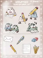 Vorschau - Mal- und Bastelvorlagen - Knuffies Schreibfieber CLIPARTS - Seite 1