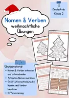 Vorschau - Arbeitsblätter - Weihnachtliche Übungen: Nomen & Verben - Deckblatt