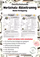 Vorschau - Arbeitsblätter - Deutschstunde: Wortschatz-Rätseltraining Nomen Verdopplung - Deckblatt