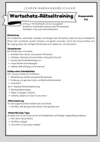 Vorschau - Arbeitsblätter - Deutschstunde: Wortschatz-Rätseltraining Nomen Dehnungs-h - Seite 1