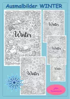 Vorschau - Arbeitsblätter - Ausmalbilder Winter - Malvorlagen - Fensterbilder - Deckblatt