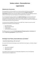 Vorschau - Fördermaterial/Inklusion - Verben ordnen – Personalformen Legematerial - Seite 1