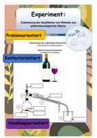 Vorschau - Arbeitsblätter - Destillation von Rotwein mit Auswertung auf phänomenologischer Ebene - Deckblatt
