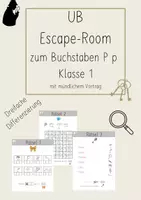 Vorschau - Arbeitsblätter - Unterrichtsbesuch: Escape Room Buchstabe Pp - Deckblatt