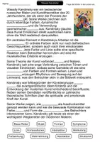 Vorschau - Arbeitsblätter - Wassily Kandinsky | Lückentext Künstlerporträt | Kunstgeschichte | Kunst - Seite 1
