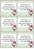 Vorschau - Mal- und Bastelvorlagen - Materialpaket Feriengruß Winterferien/Neujahrsgruß - Seite 1