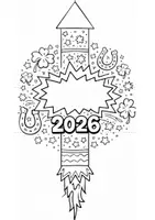 Vorschau - Mal- und Bastelvorlagen - Silvesterraketen 2026 zum Falten & Ausmalen – 8 Designs inkl. Wunschfeld + Anleitung (Druckvorlage) - Seite 2