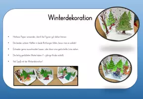 Vorschau - Mal- und Bastelvorlagen - Bastelarbeit Winter – 3D-Winterbild zum Gestalten (1.–4. Klasse) - Seite 1