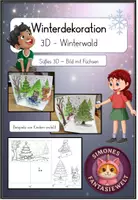 Vorschau - Mal- und Bastelvorlagen - Bastelarbeit Winter – 3D-Winterbild zum Gestalten (1.–4. Klasse) - Deckblatt