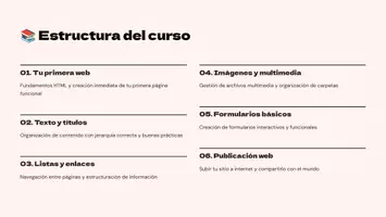 Vista previa - Unidades / Secuencias / Situaciones de Aprendizaje - Curso HTML tu primera web desde cero - página 3
