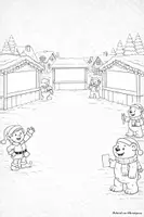 Vorschau - Mal- und Bastelvorlagen - Ausmalbilder zum kreativen Erweitern – Winter & Weihnachten | 4 Szenen mit Freiflächen (Druckvorlagen) - Seite 3